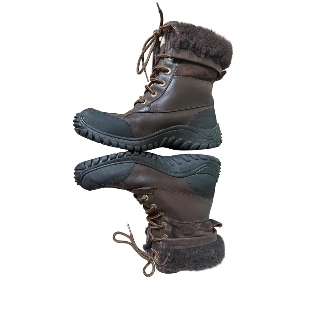UGG Winter Boots Adirondack II Waterproof Event Leather Suede Brown 8.5